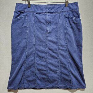 Fresh Produce Womens Blue Cotton Skirt‎ Casual Size Large Elastic Waist Pockets